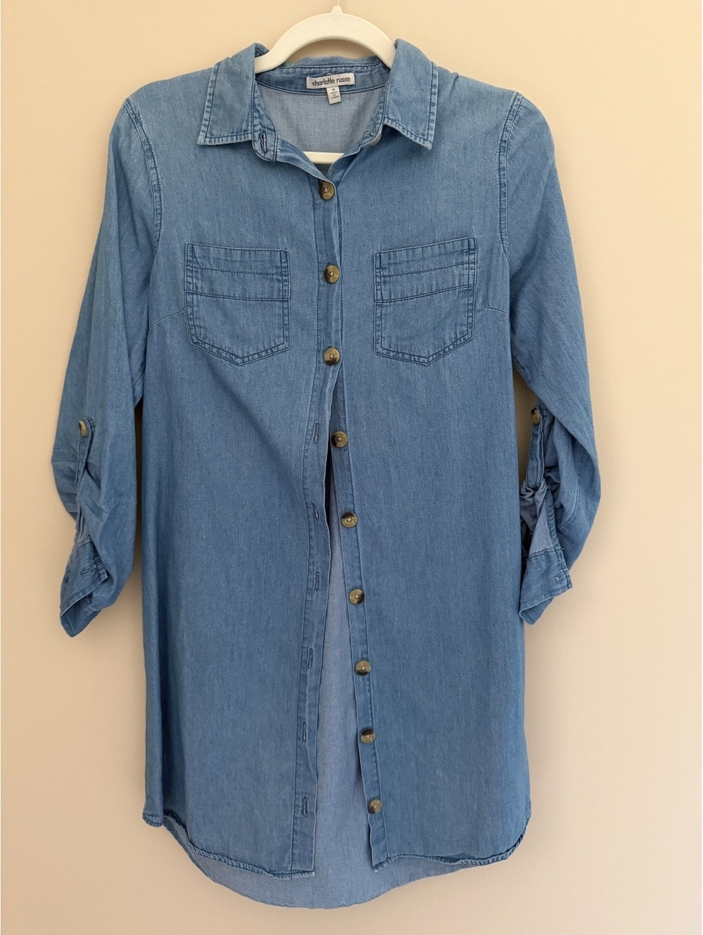 100% cotton chambray dress, small